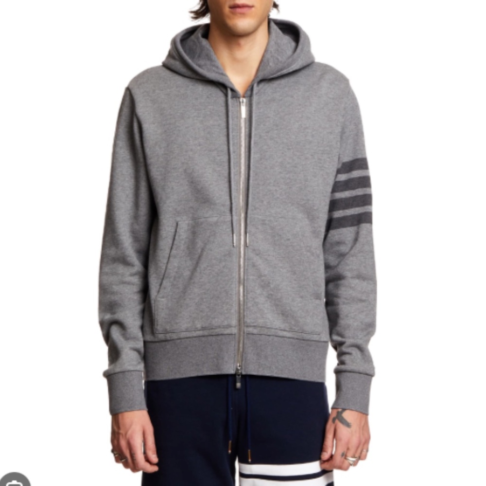 Thom Browne 4 bar zip hoodie